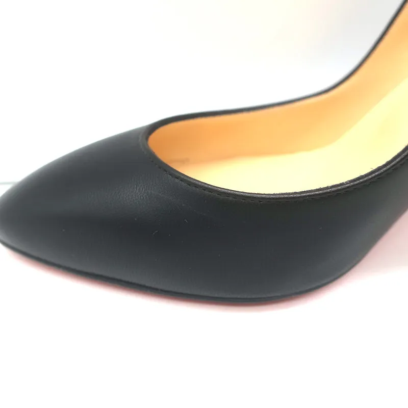 Christian Louboutin Agneska Scalloped Leather Pumps Black Size 39