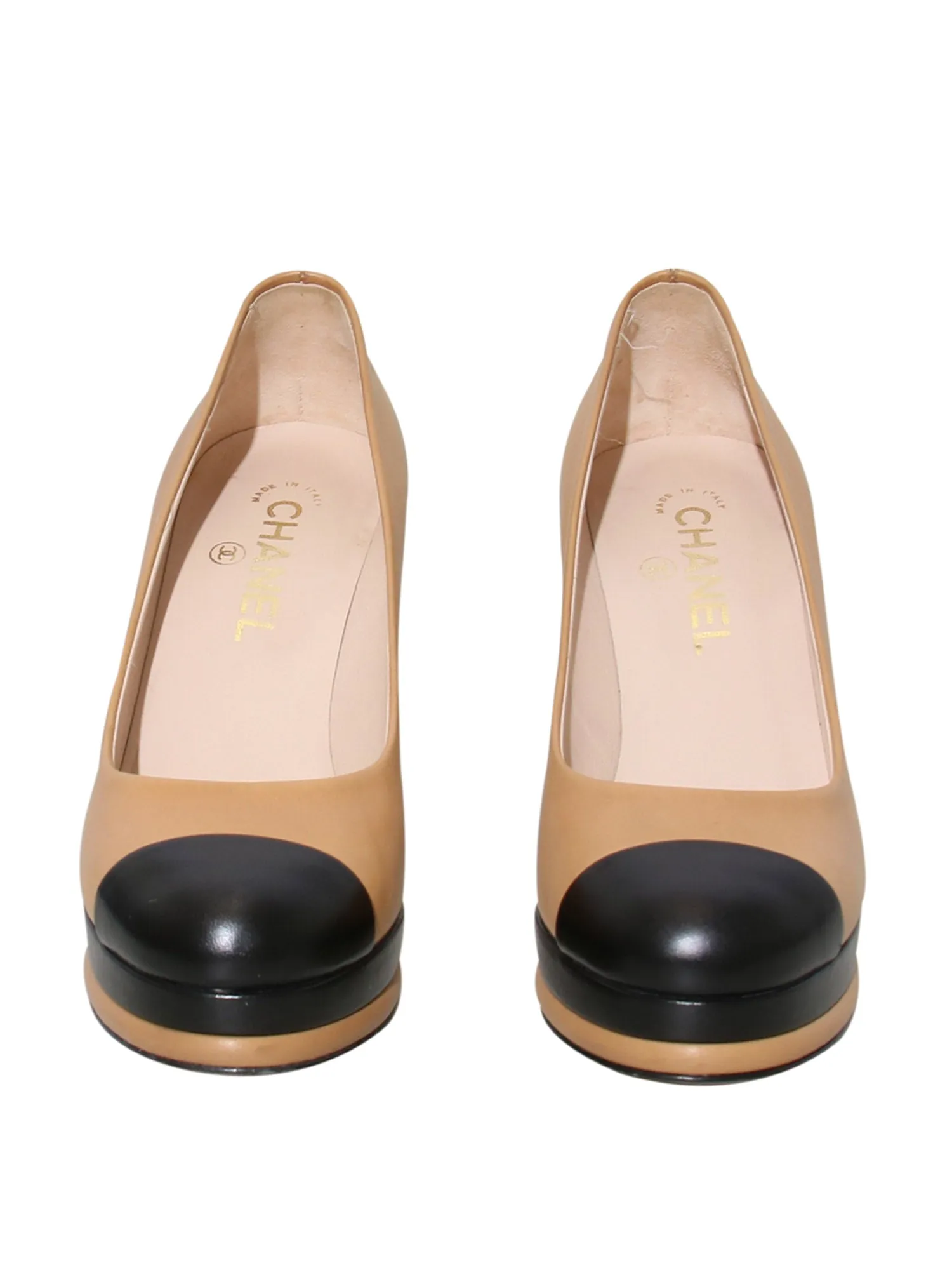 Round-Toe Leather Pumps