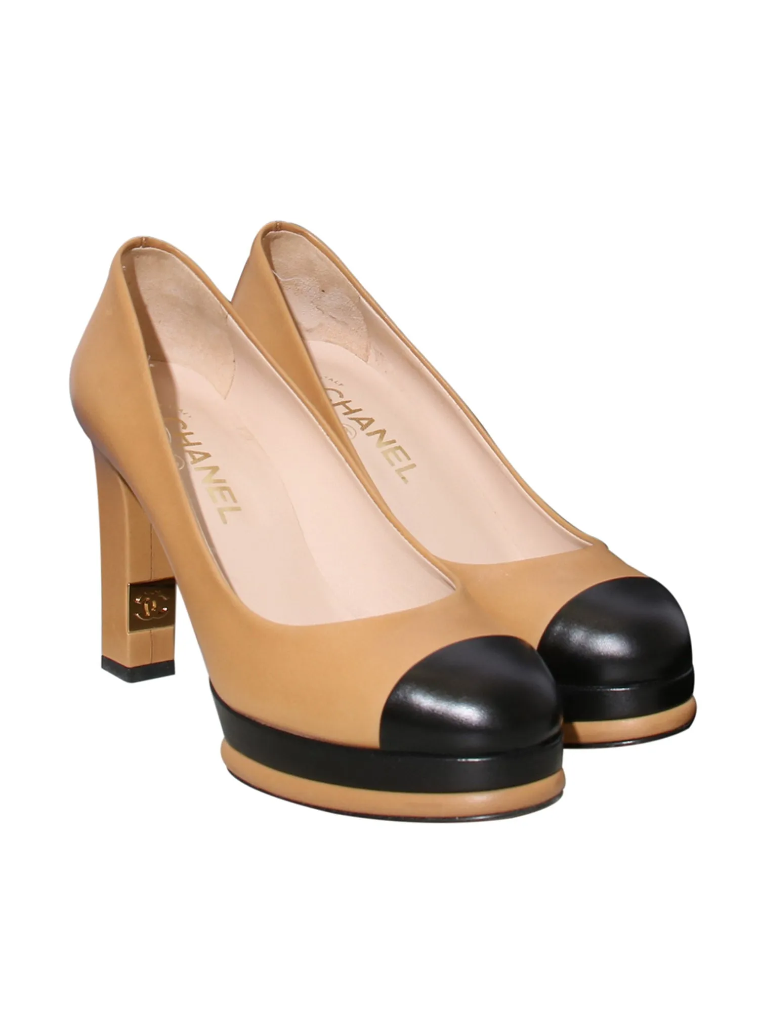Round-Toe Leather Pumps