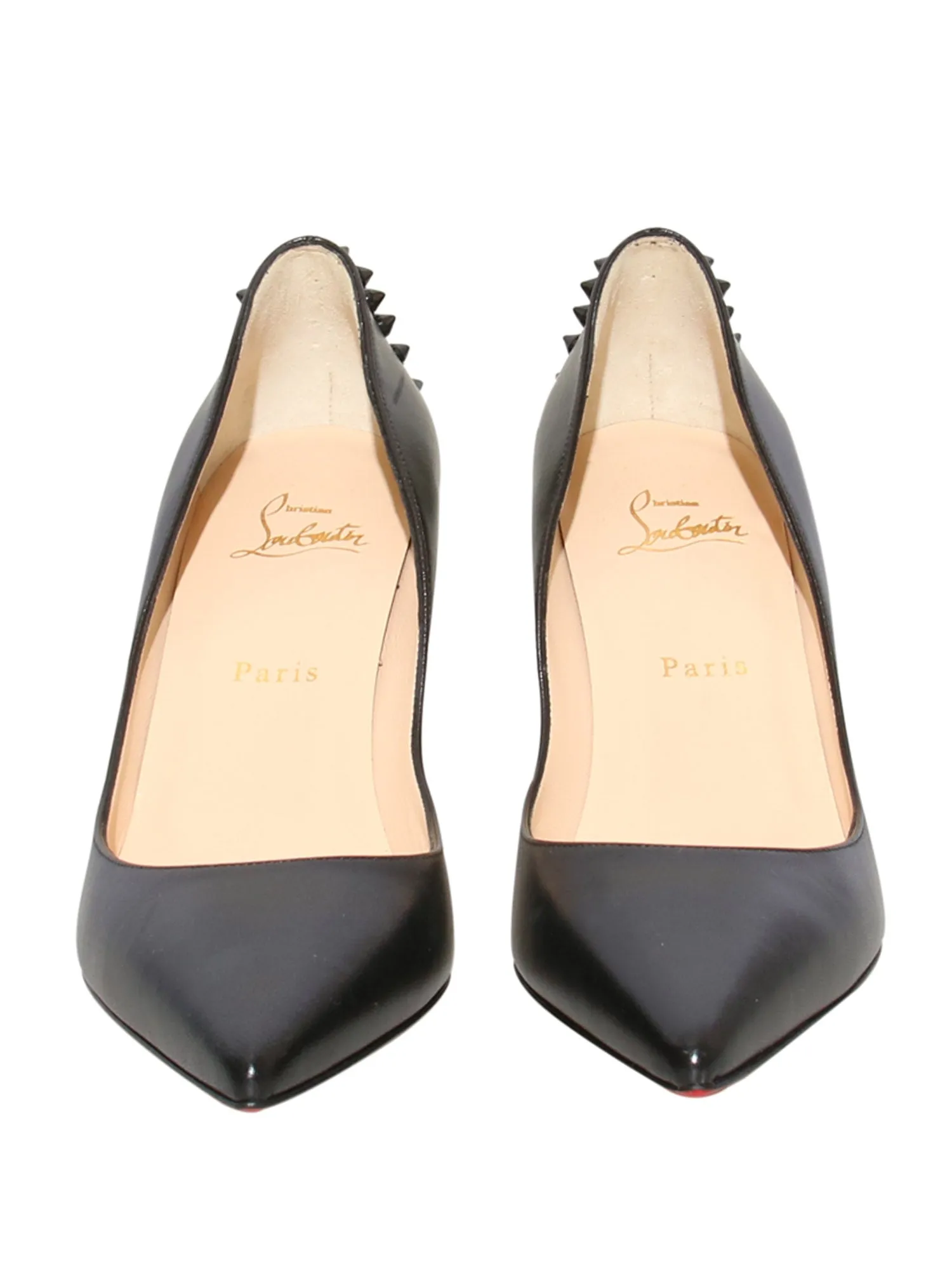Studded Pointed Leather Pumps