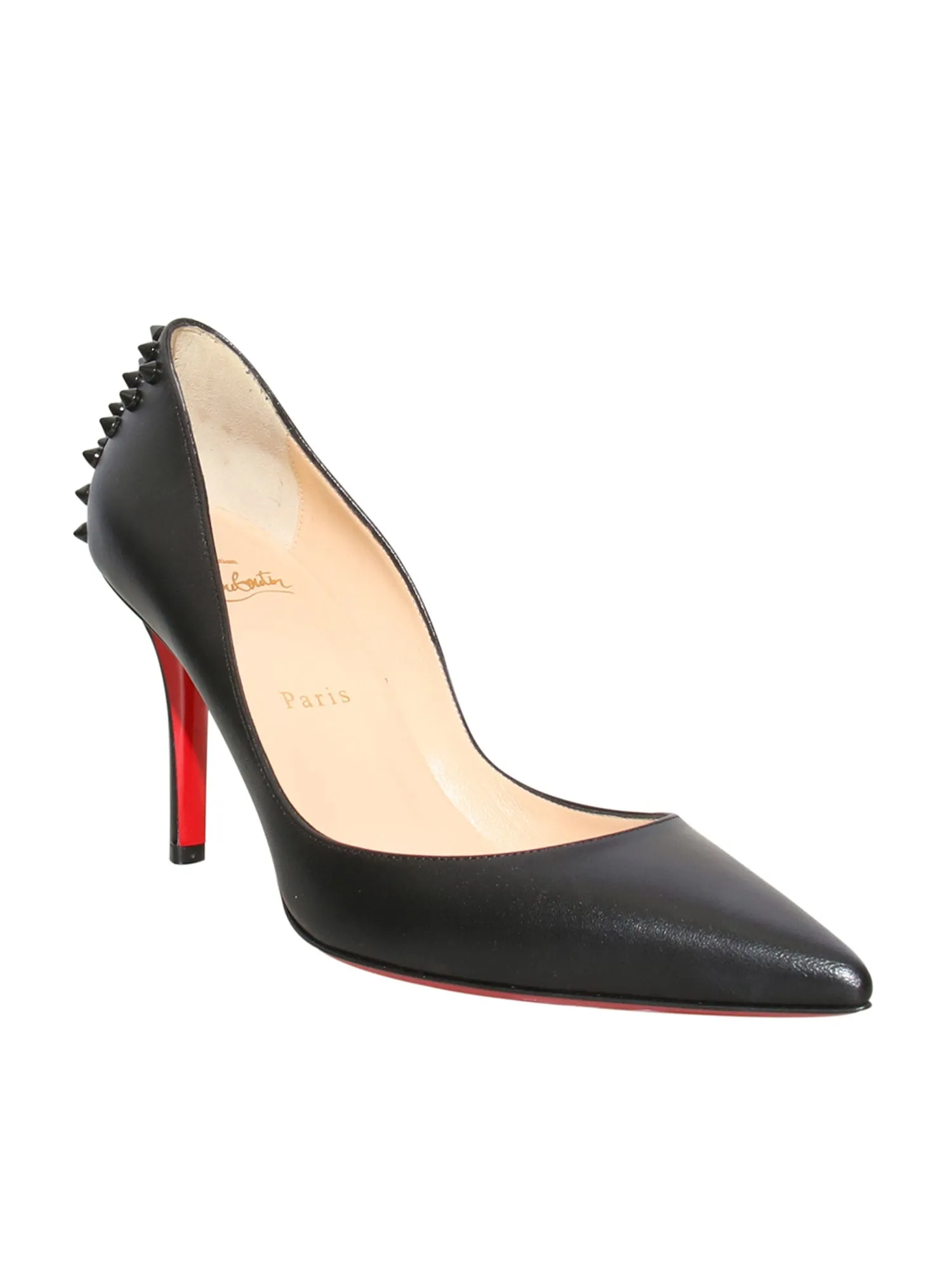 Studded Pointed Leather Pumps